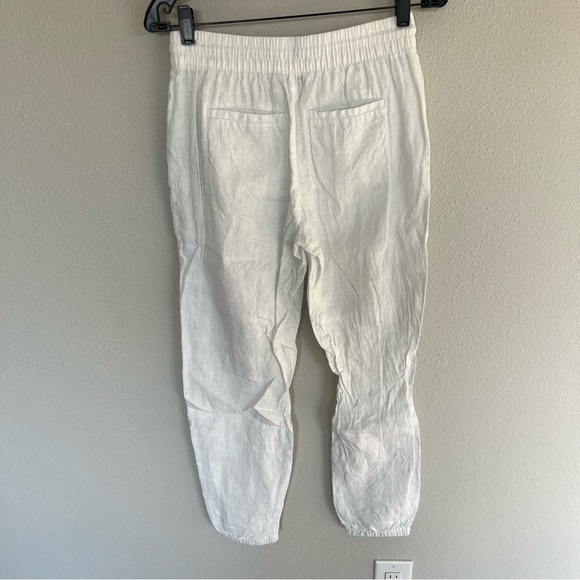 Athleta Retreat Linen Jogger Pants Calla Lily White Casual Athleisure Women’s 0 - Picture 7 of 11